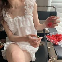 2021 new pajamas female summer suit Korean sweet student girl sexy suspender lace ins two-piece set