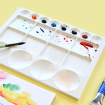 Seven-hole imitation porcelain palette thickened plum blossom palette Chinese painting gouache watercolor paint color