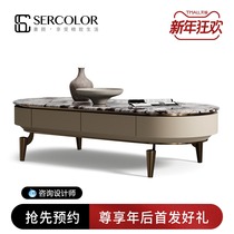 Tea table light luxury modern large villa living room 2021 new tea table fashion designer marble tea table