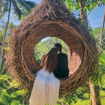 Bali net red birds nest outdoor swing hotel scenic wedding shooting shaking sound with the same hanging basket rattan bed and breakfast chair