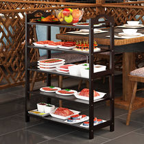 Vegetable rack multi-layer hot pot shop special kitchen put dish layer rack restaurant commercial vegetable plate non-solid wood shelf