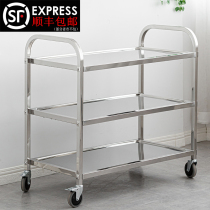 Tonghao trolley second and third floor food delivery car hotel restaurant wine truck mobile bowl truck 304 thickened stainless steel
