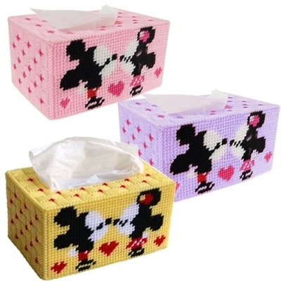 Handmade three-dimensional embroidery 5 cross stitch new living room access safe tissue box drawing