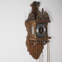 1950s Western Antique Dutch Mechanical Clock Wall Clock Gravity clock Zipper clock with Moon phase