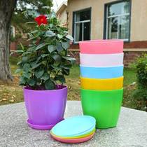 Flowerpot high grade environmental protection imitation ceramic flowerpot resin flowerpot thread petal flowerpot fleshy plastic flowerpot delivery tray
