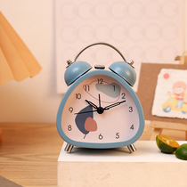 Loud metal alarm clock students use bed head desktop clock mute creative high school students desk ornaments cute and fresh