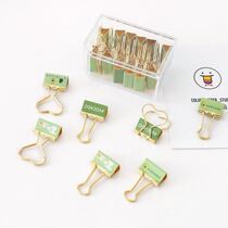 ins avocado imitation gold long tail clip creative dovetail clip medium 25mm small cute ticket clip clip
