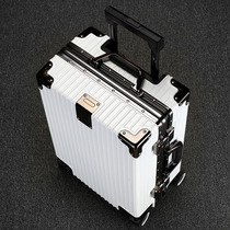 White luggage trolley case travel code universal wheel aluminum frame 20222426 inch right angle hard large capacity