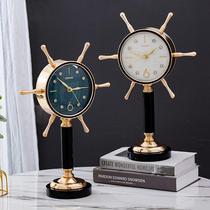 Home clock home sitting clock living room Fashion table clock modern simple light luxury personality creative rudder ornaments home accessories