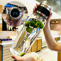 Advanced sense glass 1000ml large capacity tea cup personal water bottle portable cup summer mens water Cup