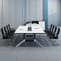 White Meeting Table Long Table And Chairs Plated Steel Foot Combination Brief Modern Long Bar Table Meeting Room Table Desk