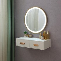 Wall-mounted dressing table mini bedroom Net red ins Nordic small apartment window light luxury dressing table with lamp