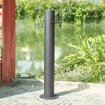 Outdoor black faucet antifreeze column outdoor garden courtyard floor-standing yard landscape with lock all copper faucet
