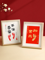 One year old one hand footprints one year old footprints calligraphy painting baby souvenirs creative feet full year gift woman