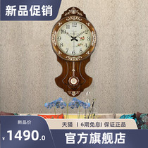 Eurostyle high-end retro hanging clock Living room Home Fashion quartz clock Table clock Art hanging wall Atmosphere Nordic wall-hanging