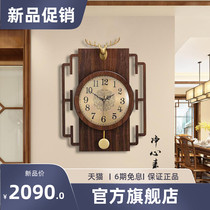 New Chinese hanging clock Living room Home Fashion China Wind creative personality Living room Decoration Clock Atmospheric Nordic Clock