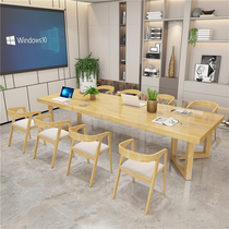 Solid wood meeting table modern minimalist desk Desk Desk Desk Desk Training Talks Large Table And Chairs Combination