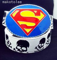 Personality mens belt Tide mens belt White handsome skull casual pants American Superman Korean womens pants with punk