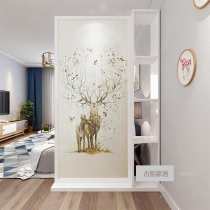 Solid wood screen partition Chinese seat screen living room entrance entrance cabinet Nordic bedroom shielding mobile simple modern