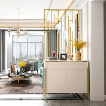 Screen partition modern simple light luxury stainless steel screen cabinet entrance shoe cabinet living room porch cabinet customization