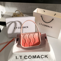 Hong Kong ITCOMACK leather niche Hand bag baguette bag female 2021 New Tide premium crossbody underarm bag