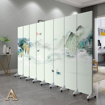 New Chinese screen partition living room movable office hotel Hall modern folding porch landscape partition wall