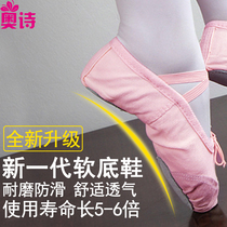 Girls dance shoes soft bottom summer spring and autumn practice dance Childrens Ballet little girl yoga gymnastics cat claw shoes pink