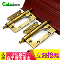 Solid wood door wooden door free of notch stainless steel 4 inch bearing mute primary and secondary hinge house door thickened hinge 1 sheet price