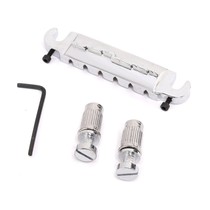 Electric guitar integrated bridge string pull plate LP No string code bridge Piano code string bridge Silver