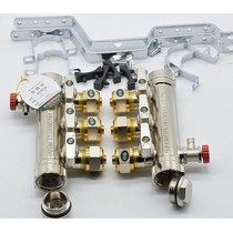 Floor heating water separator all copper nickel-plated surface forging integrated ground heating pipe ground heat pipe water collector 5 channels 6 roads