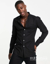 UK 09 26 2021 Trend-oriented mens new casual dark comfortable Joker shirt