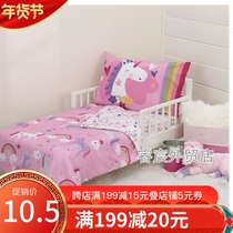 Foreign trade original single sale children quilt kindergarten quilt air conditioning by pink rainbow unicorn