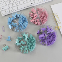 Color long tail clip multi-function combination set stationery dovetail clip office supplies metal clip paper clip
