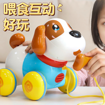Intelligent machine, dog cable, electric dog can walk and sing, simulation, puzzle, dog rope, pet, dog, children's toy