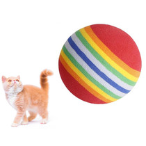 EVA trumpet 35MM Rainbow Ball cat toy ball colorful elastic Rainbow Ball Silent ball funny cat Rainbow Ball