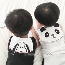 Japanese ins three-dimensional puppy Panda sweat towel Baby pad back towel Cotton yarn cloth Kindergarten childrens sweat towel