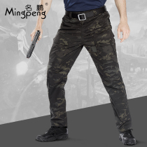 Archon outdoor tactical pants mens large size wear-resistant trousers hiking pants multi-pocket slim camouflage casual overalls pants