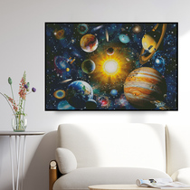 Universe Planet Cross-stitch 2021 new self-embroidered hand thread embroidery living room household small pieces simple modern printing