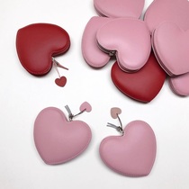 Zero Wallet Woman Little Mini Hand Grab Bag Pink Teenage Girl Hearts Cute Zero Wallet Heart-shaped Coins Packets of Pink