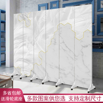 Screen partition living room office hotel company simple modern foldable mobile wall custom logo pure white