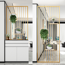 Nordic wrought iron screen partition living room entrance light luxury decoration simple wash table hollow stainless steel customization