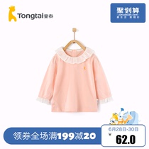 Tongtai new baby girls' clothes in spring and summer 2020 cotton top 1-4 year old baby girls' Lapel lace top