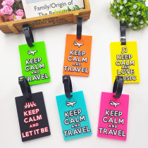 Alphabet luggage tag simple card holder travel case hang tag anti-loss new aircraft name identification plate cute tag plate