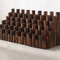 Anti-corrosion outdoor carbonized wood Garden round wood fence Wood fence fence Log color fence Courtyard indoor wooden stake