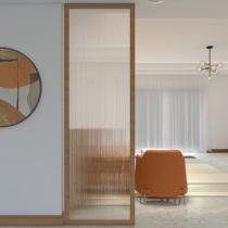 Solid wood frame porch feng shui screen Nordic ash wood frame Changhong glass living room dry and wet area partition