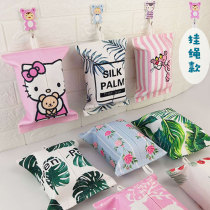 Paper Towel Bag Cloth Art Hanging Living Room Home Nordic Ins Paper Towel Bag On-board Containing Paper Towel Set Cute Tissue Box