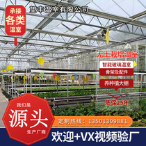 Soilless cultivation Ecological Greenhouse Breeding intelligent glass skeleton agricultural double film vegetable conjoined large greenhouse