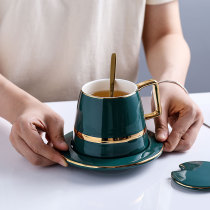 Gift box water Cup Nordic spoon high-end gift water cup coffee cup European small luxury ceramic retro set