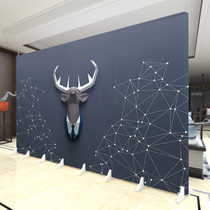 Screen partition North Jian Europe office bedroom home entrance shield folding mobile fabric push-pull simple wall panel