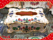 European enamel tissue box Russian tin tissue box home paper box coffee shop KTV hand paper box